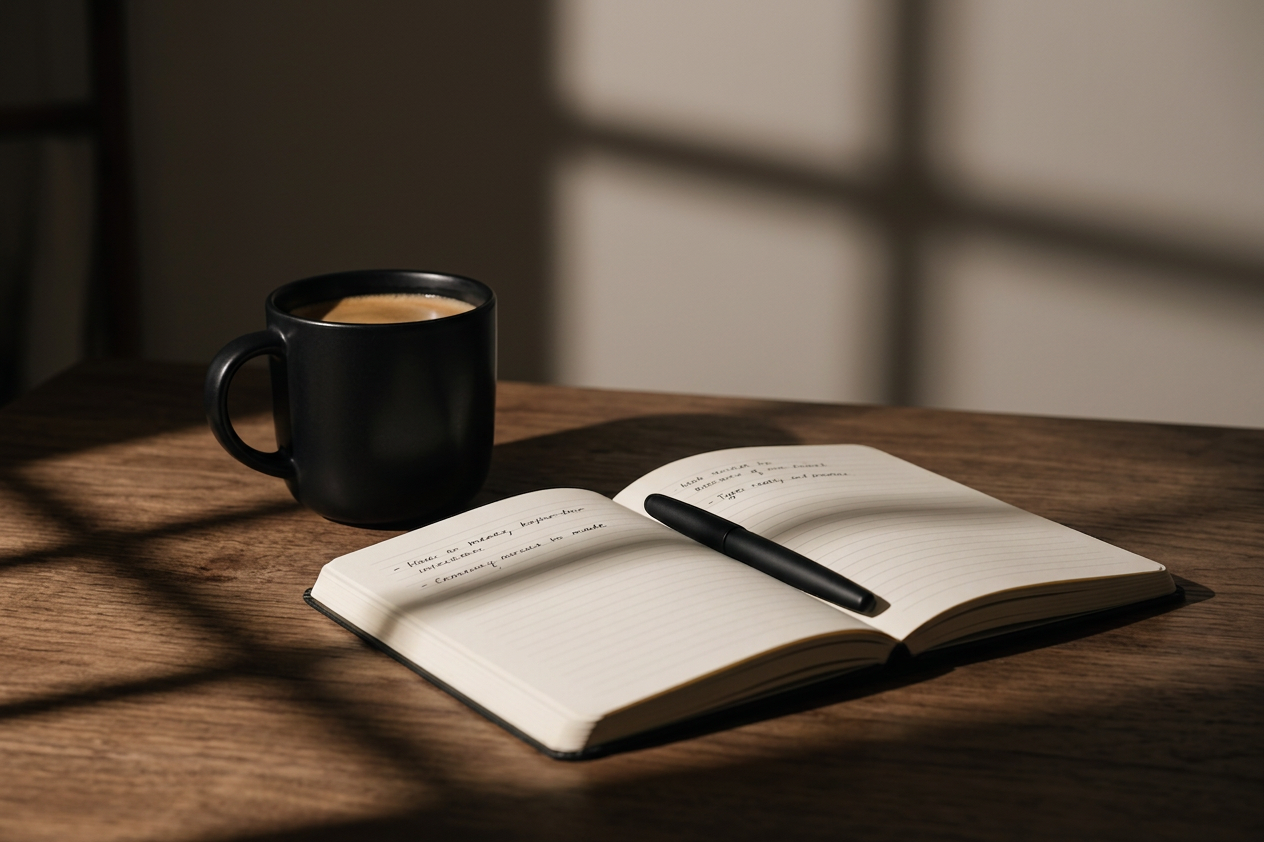 caneca e caderno